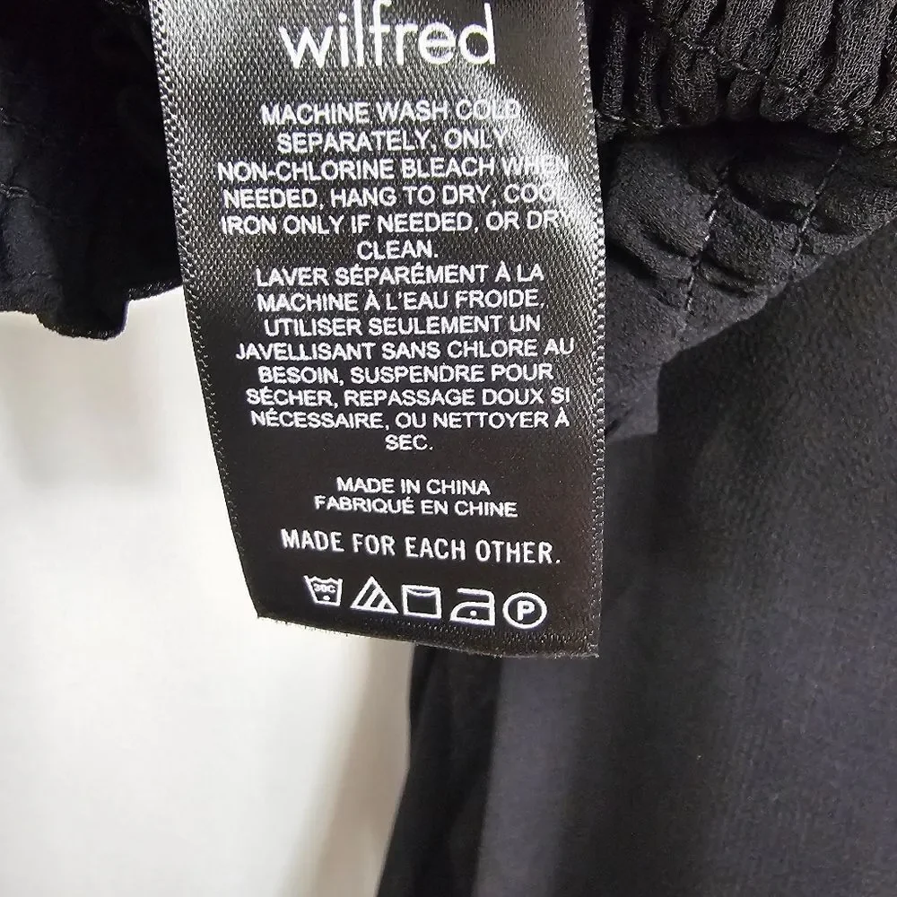 Aritzia Wilfred Smocked Blouse in Black - Size S